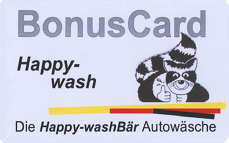 Die Happy Wash-Bonuskarte